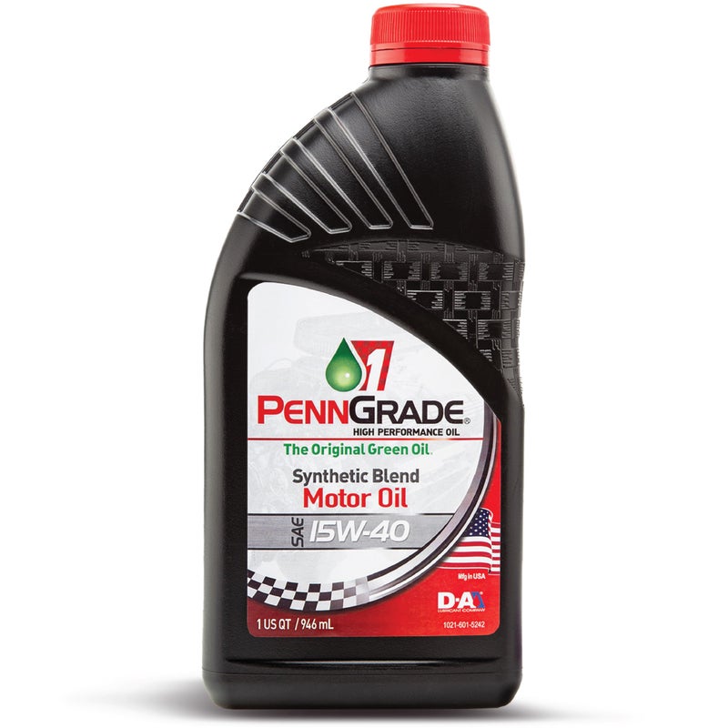 PENN GRADE1 PENN GRADE 1, 71586, Synthetic Blend High Performance Oil SAE 15W-40, 1 Quart (12 Pack) - Image 1